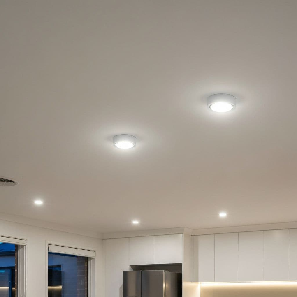 LED downlights installed in ceiling